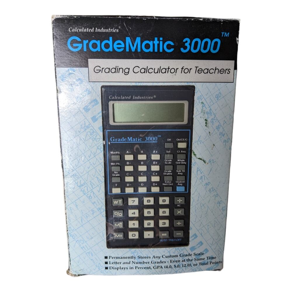 Vintage 1992 GradeMatic 3000 grading calculator for teachers model 3056 in box